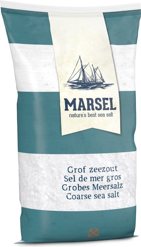 MARSEL® Grof Zeezout 1KG Zak - Zoutmolen bijvullen - Navulling Zoutmolen - Marsel Zout - Grof Zout Voor Molen
