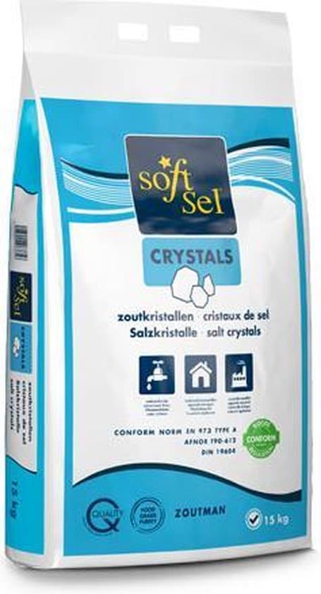 15 kg - Onthardingszout - Zout waterverzachter - waterontharder - Regeneratiezout - Zoutkristallen